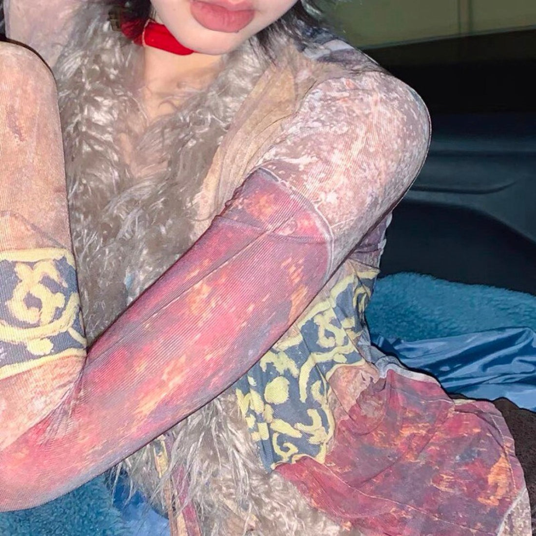 Afghan Shaggy Fur Trim Blouse - Festigal