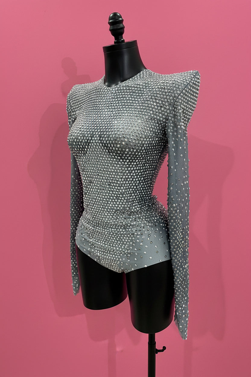 Rhinestone Long Sleeved Bodysuit