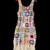 Crochet Granny Square Tassel Dress - Festigal