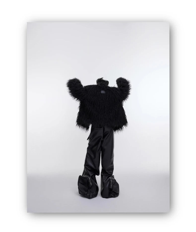 Men's Shaggy Faux Fur Jacket - Festigal