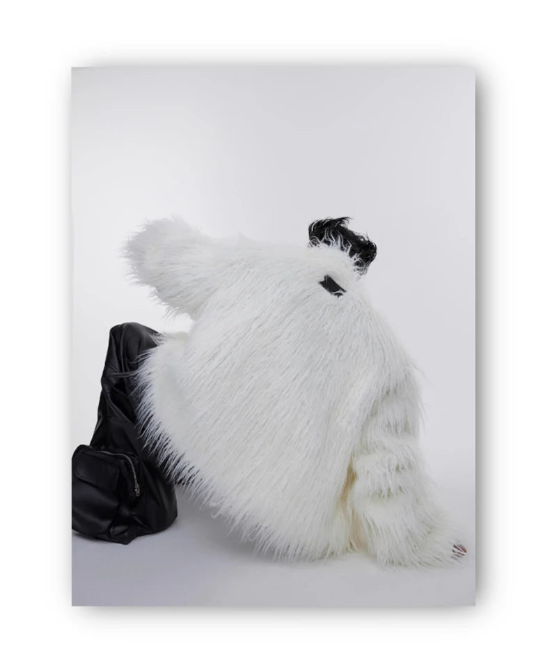 Men's Shaggy Faux Fur Jacket - Festigal