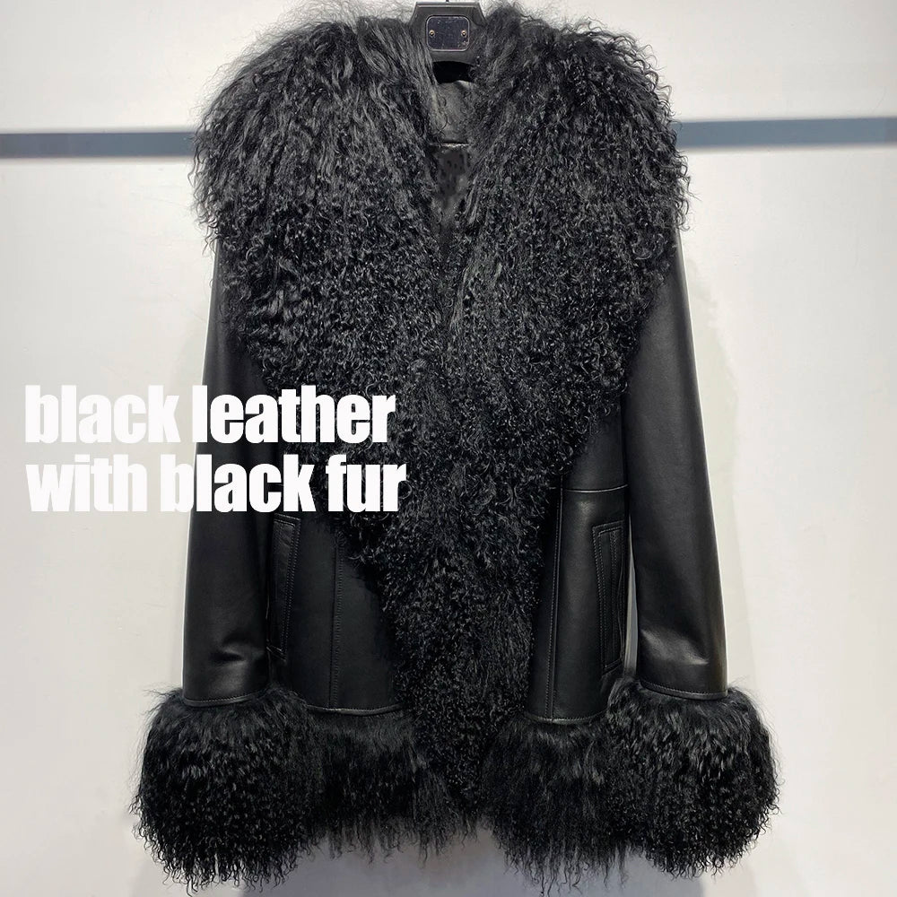 Suede Mongolian Fur Jacket