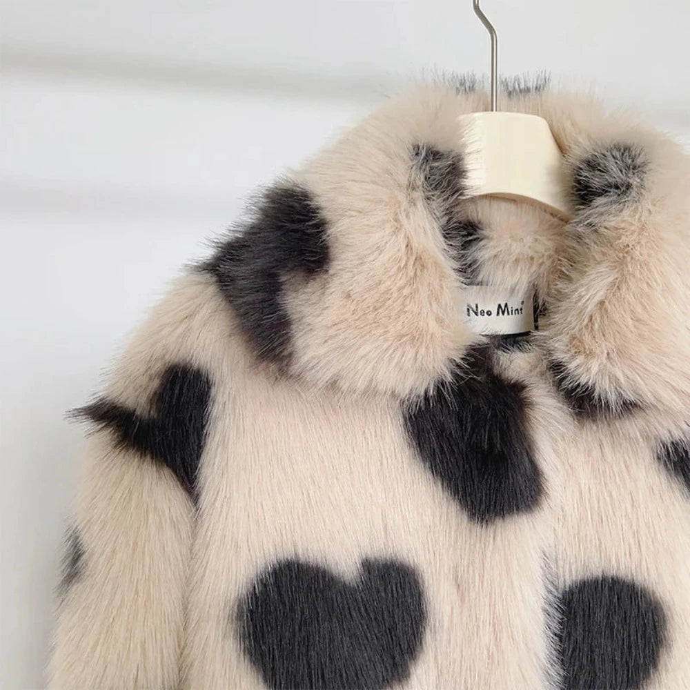 Queen of Hearts Faux Fur Coat - Festigal