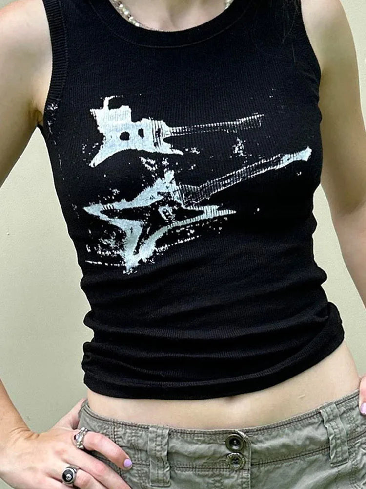 Guitar Print Tank Top - Festigal