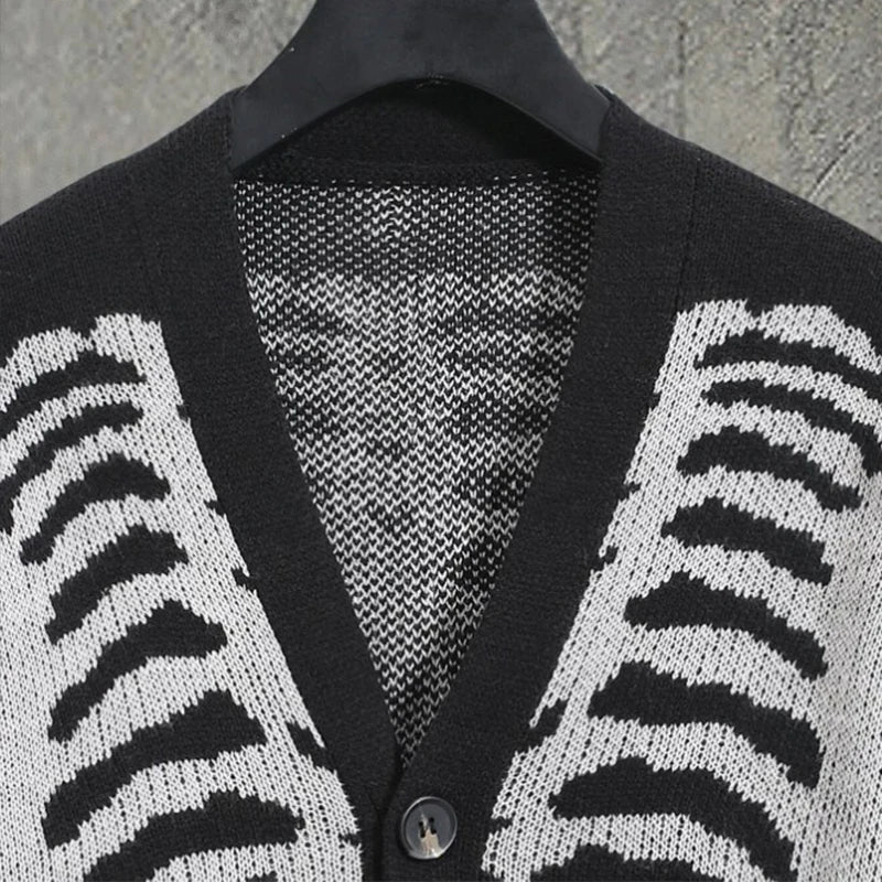 Men's Skull Printed Cardigan - Festigal