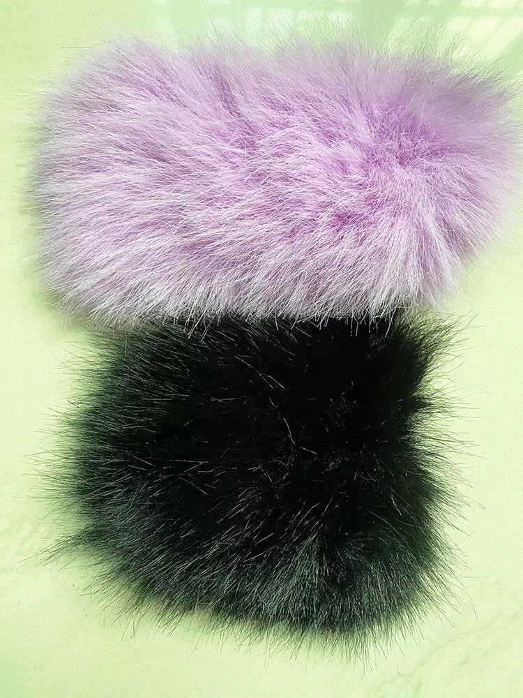 Cropped Striped Faux Fur Coat - Festigal