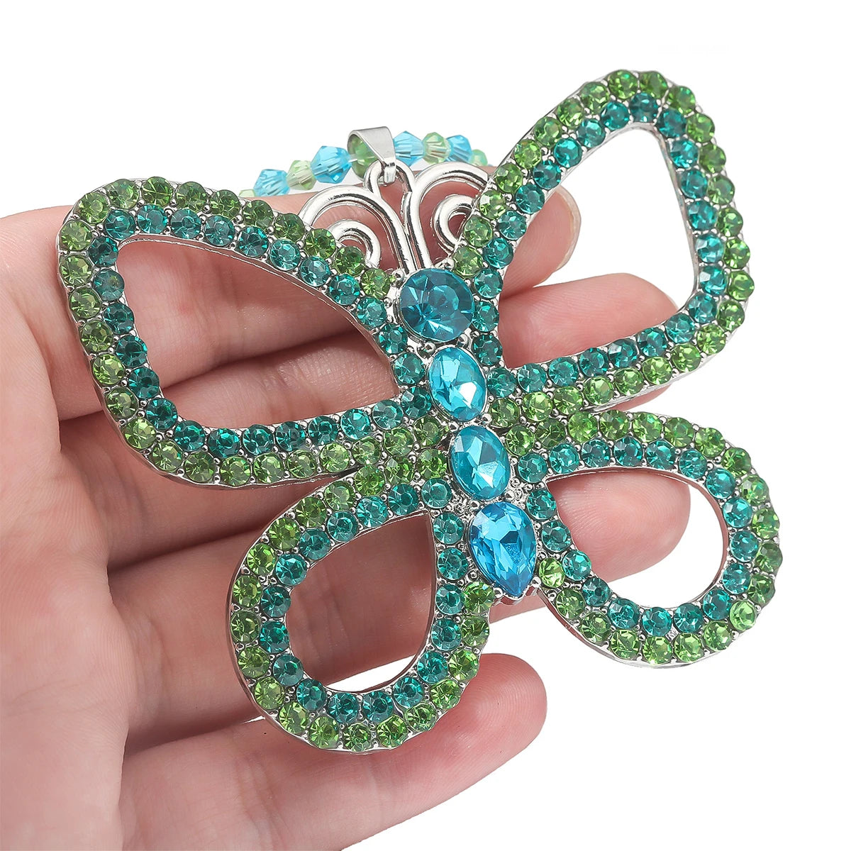 Rhinestone Butterfly Necklace - Festigal