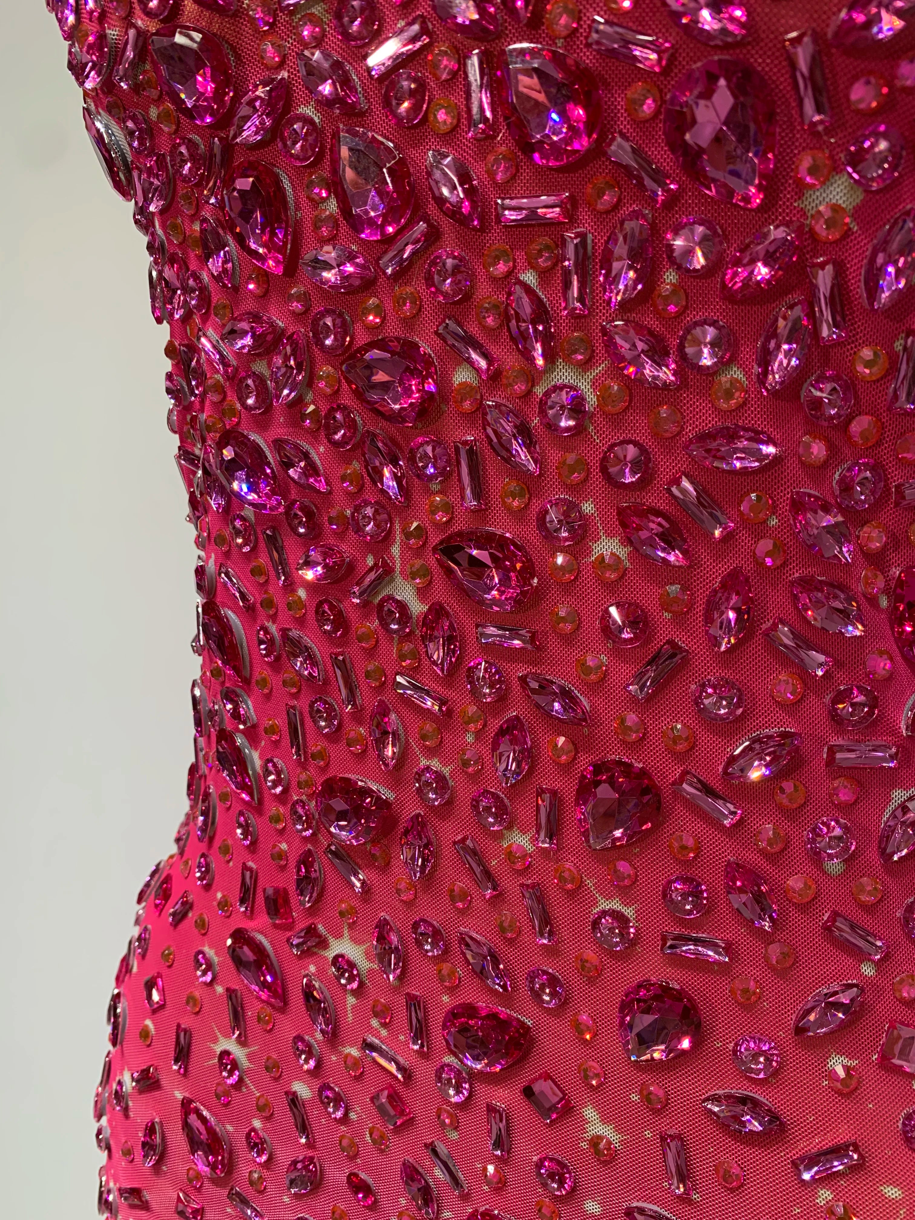 Rhinestone Mesh Maxi Dress