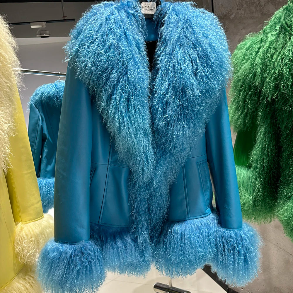 Suede Mongolian Fur Jacket