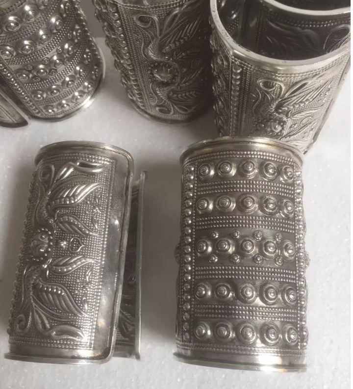 2 x Tibetan Floral Carved Bracelets - Festigal