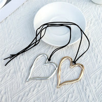 Extra Large Hollowed Heart Pendant Necklace - Festigal