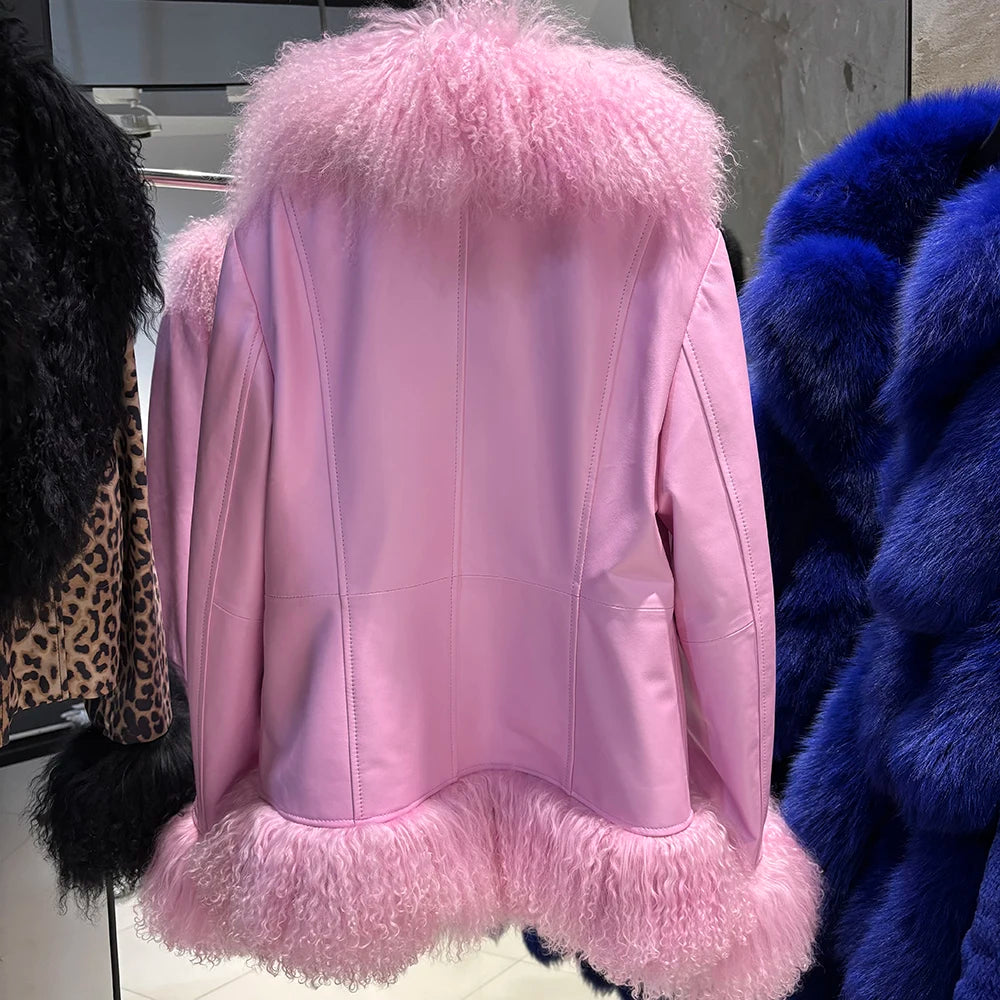 Suede Mongolian Fur Jacket