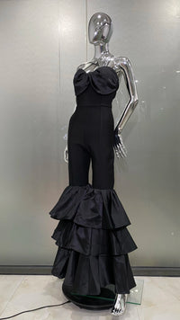 Strapless Ruffle Leg Jumpsuit