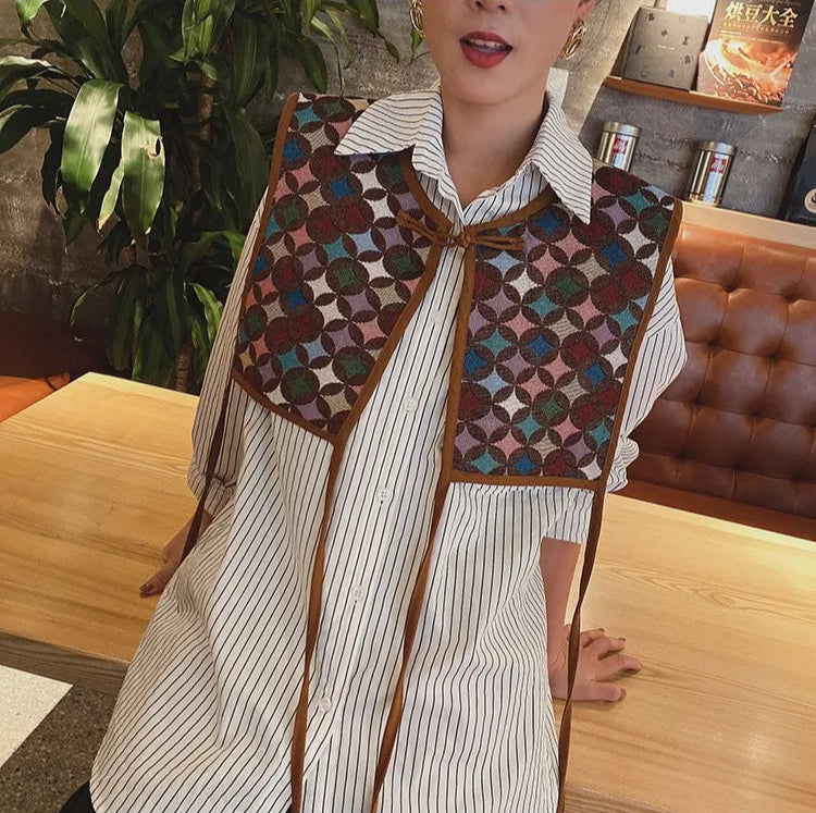 Embroidered Cropped Waistcoat - Boho Festival Layer