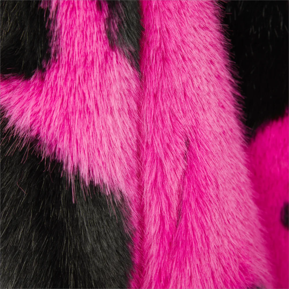 Faux Mink Fur Contrast Coat - Festigal