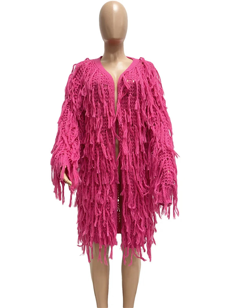 Oversized Tassel Cardigan - Festigal