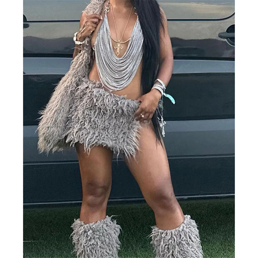 Draped Chain Halter Neck Top