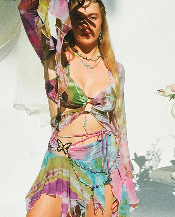 Butterfly Tie Dye Three Piece Set - Festigal