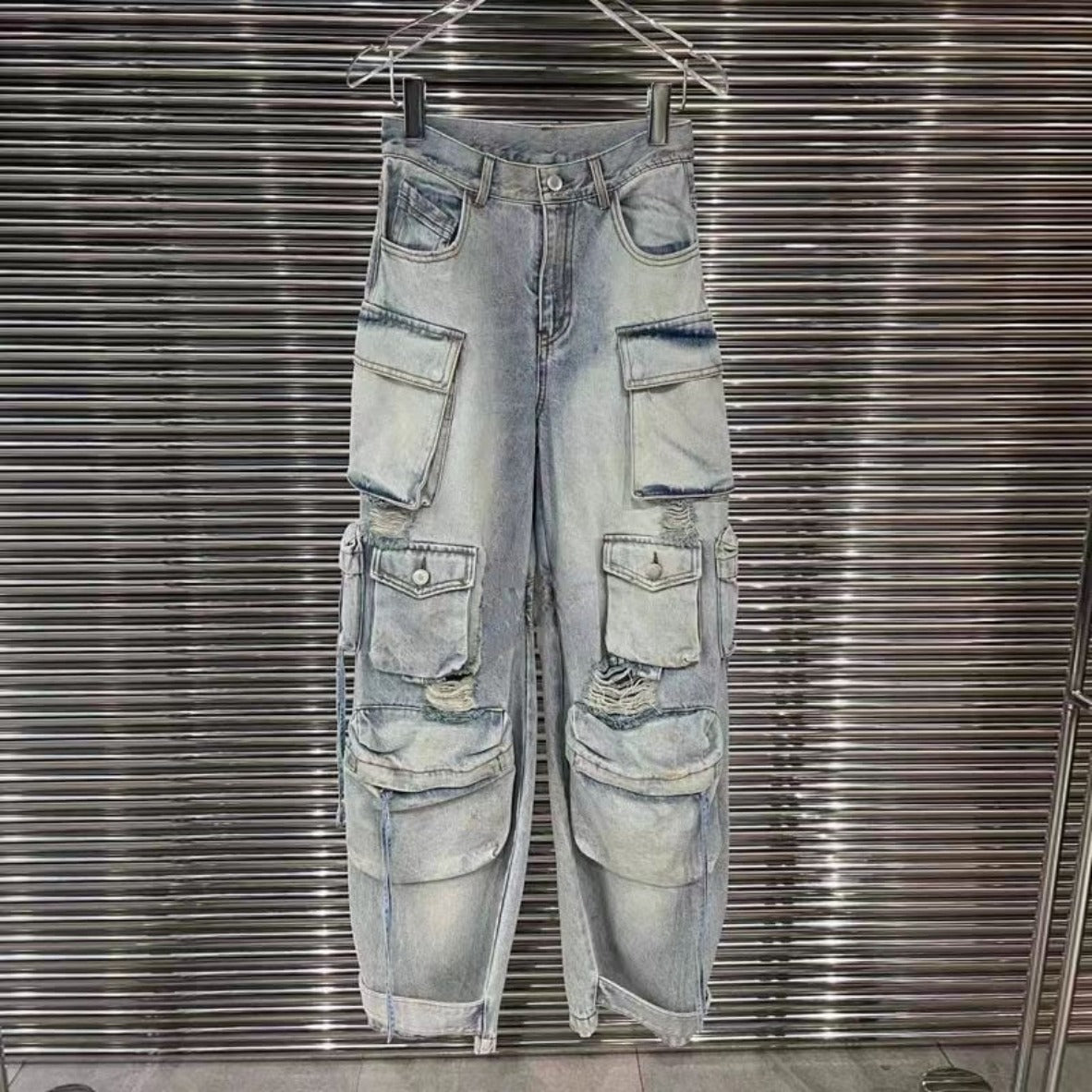 Heavy Duty Multi-Pocket Over Washed Cargo Pants - Festigal