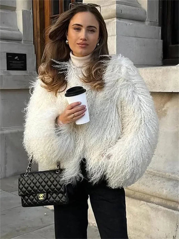 Shaggy Faux Fur Jacket - Festigal