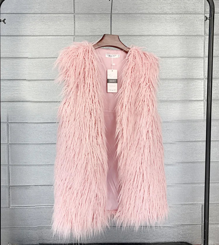 Faux Mongolian Fur Gilet - Festigal