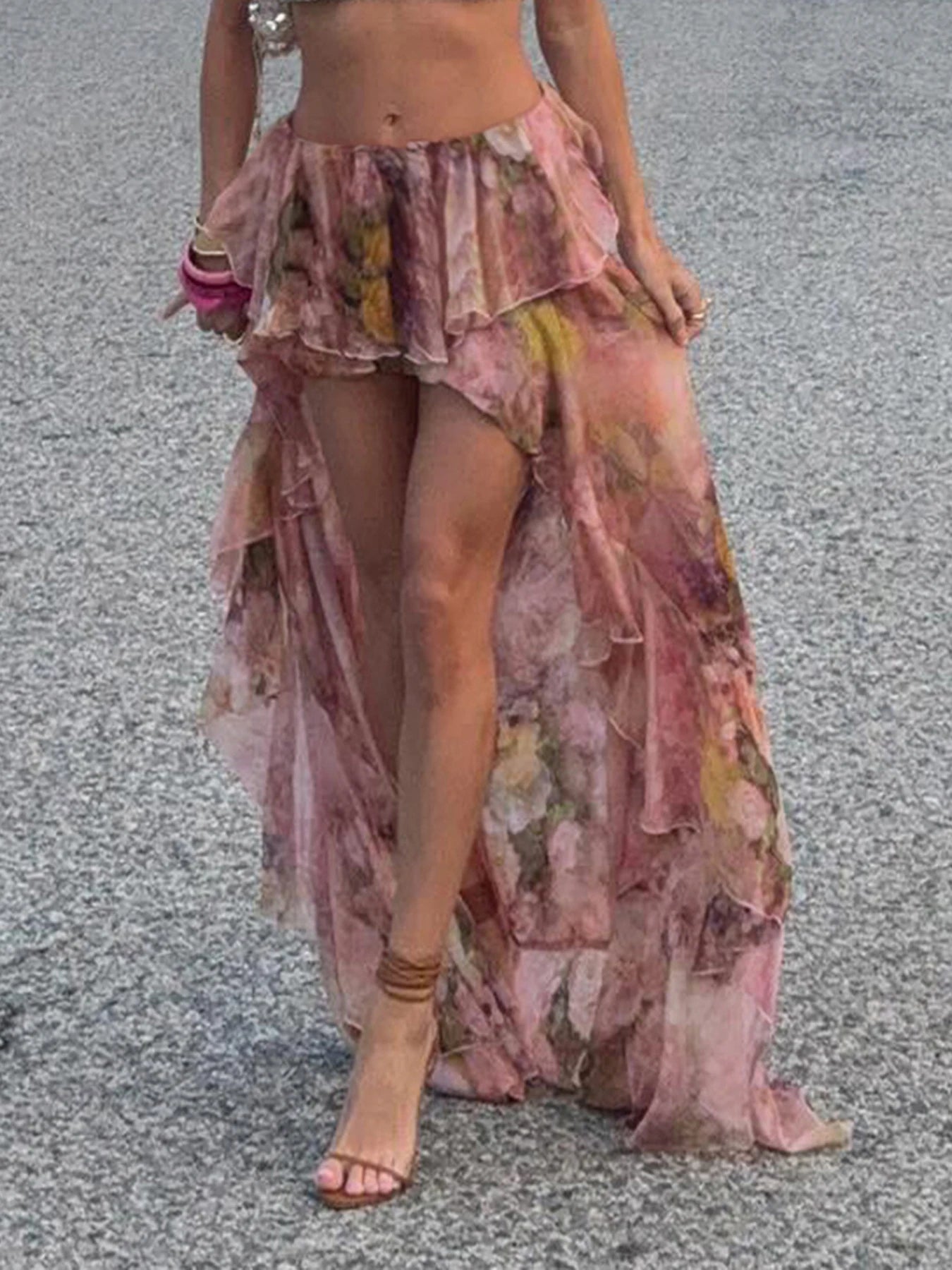 Floral Asymmetrical Shorts - Festigal