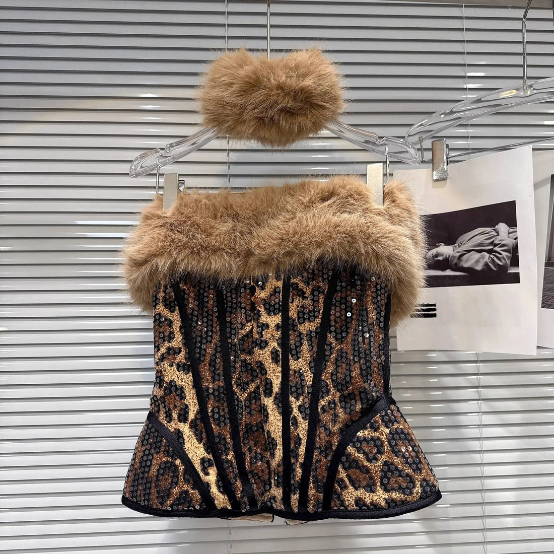 Leopard Print & Faux Fur Three Piece Set - Festigal