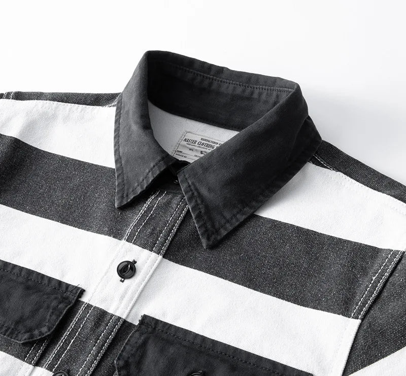 Monochrome Striped Canvas Jacket