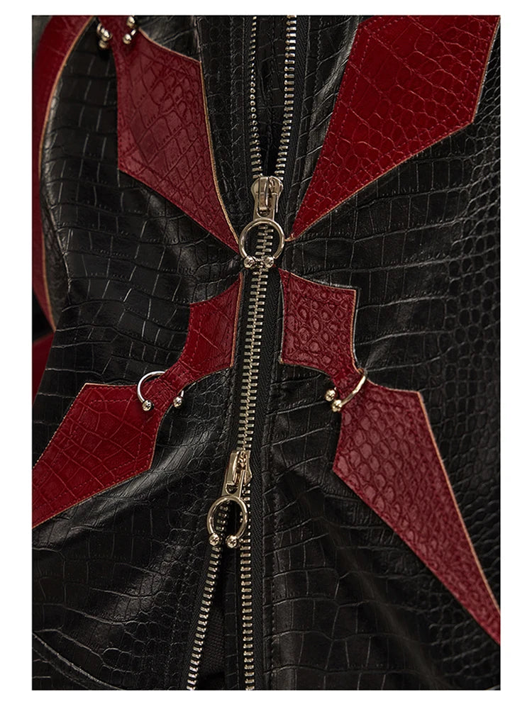 Mens Crocodile Faux Leather Jacket