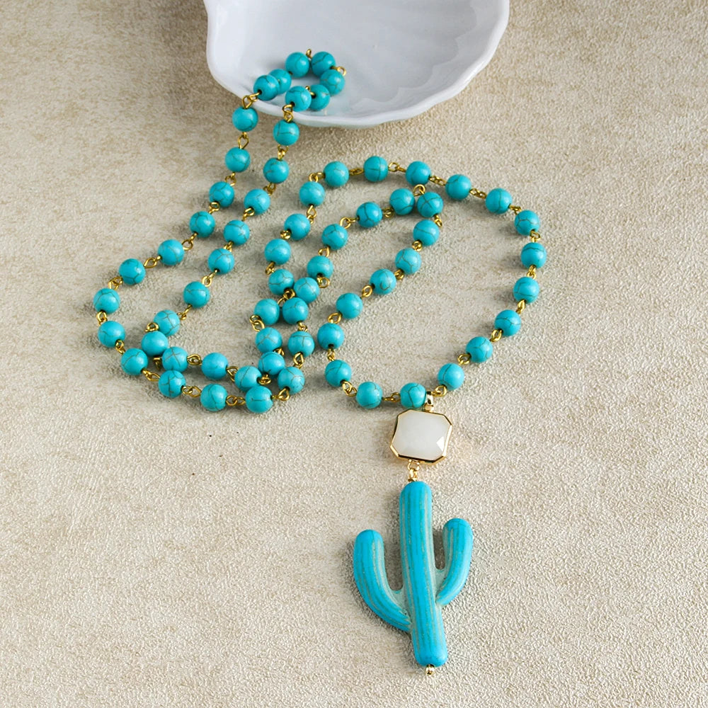 Beaded Cactus Necklace