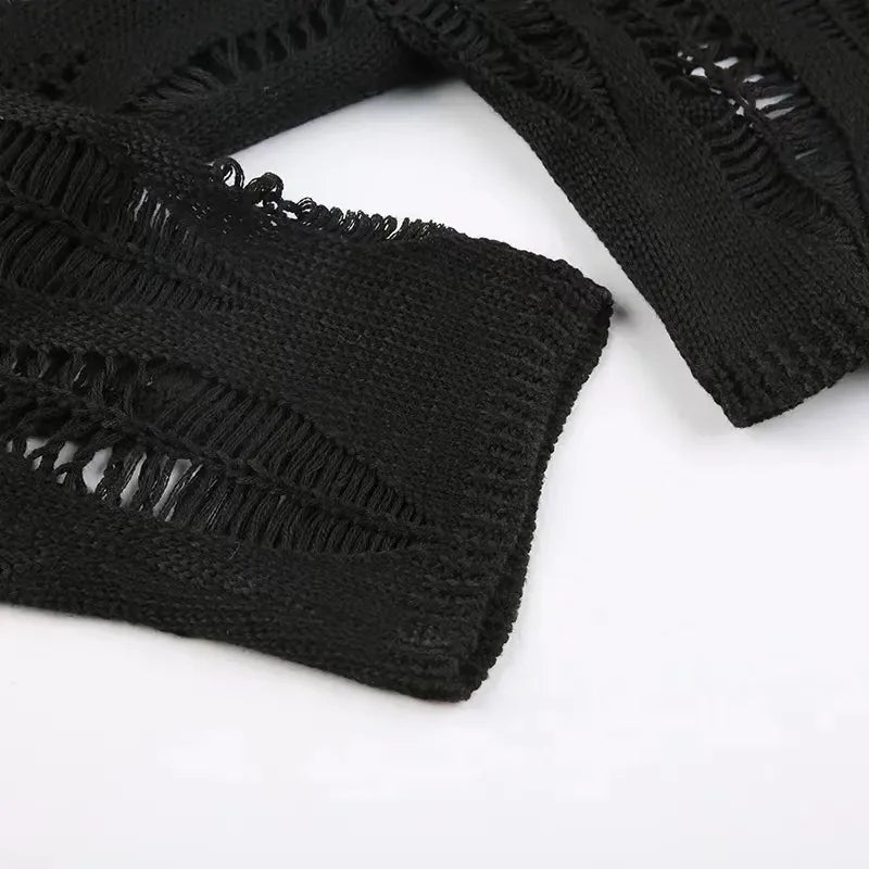 Long Sleeved Ripped Gothic Top - Festigal