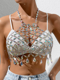Hollow Out Rhinestone Top - Festigal