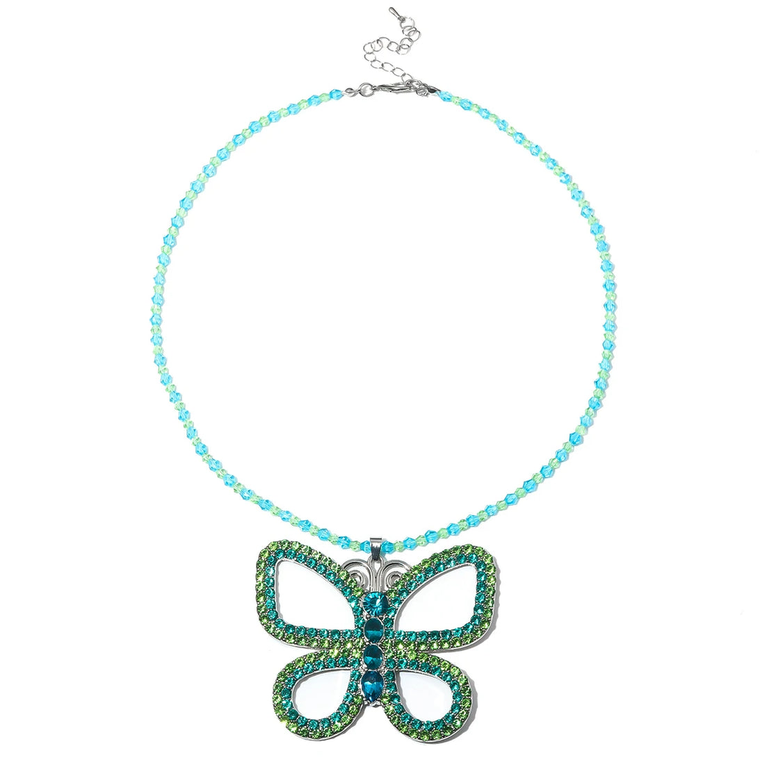 Rhinestone Butterfly Necklace - Festigal