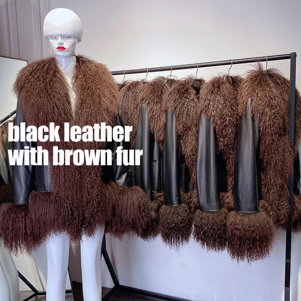 Suede Mongolian Fur Jacket