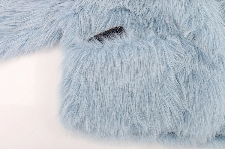 Faux Fur Oversized Collar Coat - Festigal