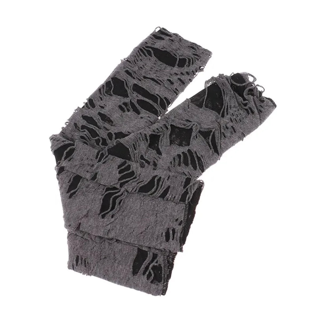 Ripped Holes Fingerless Halloween Goth Gloves - Festigal