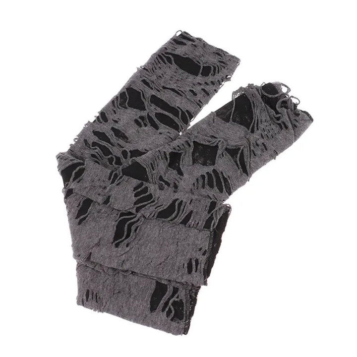 Ripped Holes Fingerless Halloween Goth Gloves - Festigal