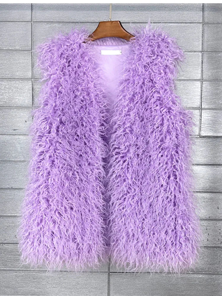 Faux Mongolian Fur Gilet - Festigal
