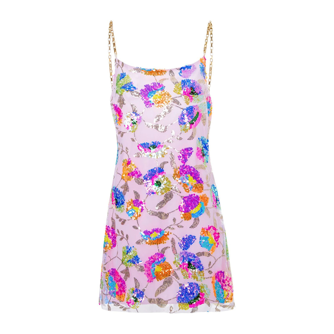 Backless Embellished Chain Strap Dress - Festigal