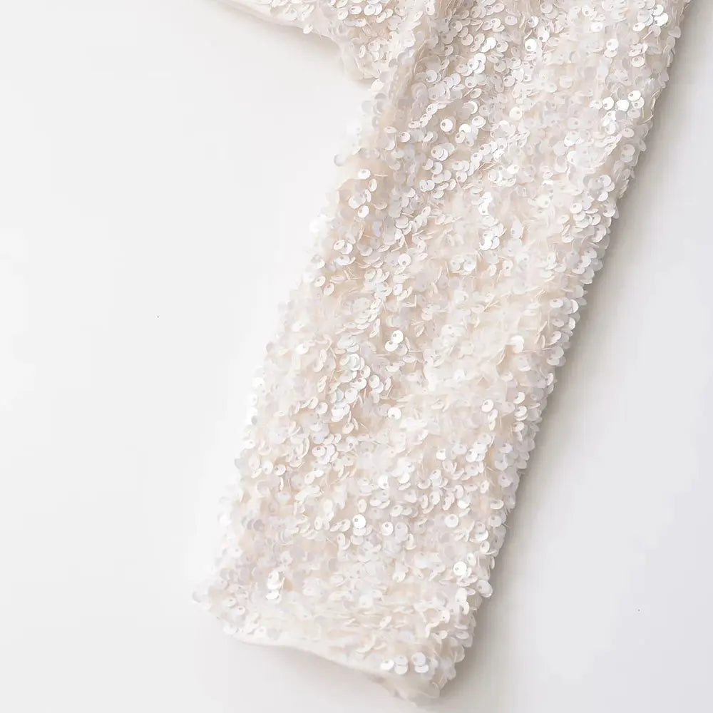 Sequin Cropped Bow Jacket - Festigal