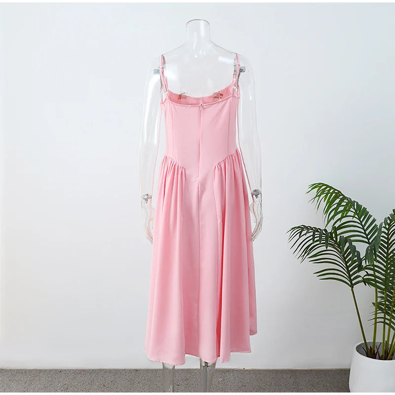 Bustier Pleated Midi Dress - Festigal