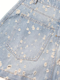 Distressed Denim A-Line Dress - Festigal