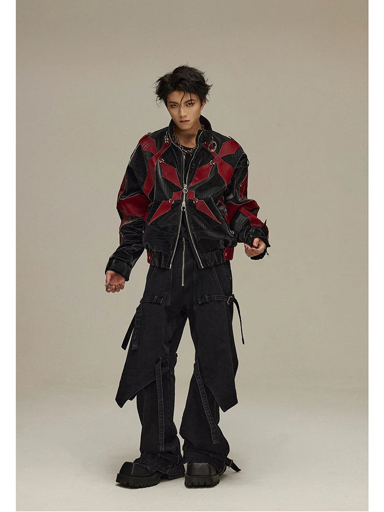 Mens Crocodile Faux Leather Jacket