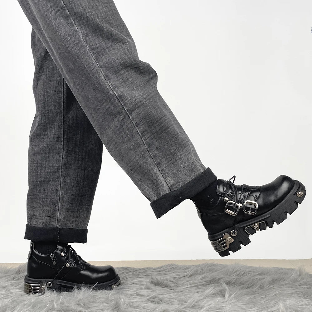 Futuristic Metal Platform Shoes - Festigal