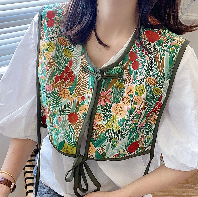 Embroidered Cropped Waistcoat - Boho Festival Layer