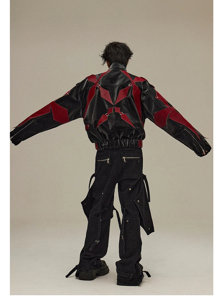 Mens Crocodile Faux Leather Jacket