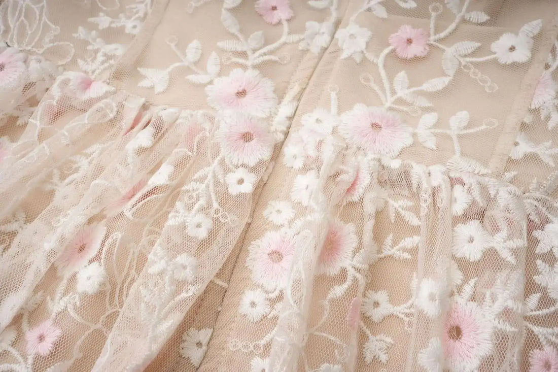 Floral Ruffled Embroidered Maxi Dress