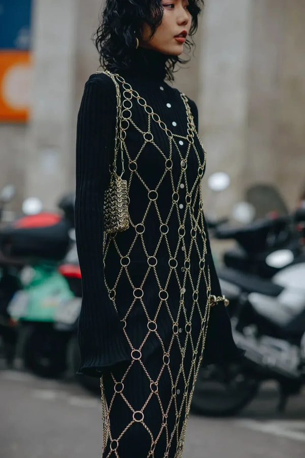 The Hollow Out Chain Dress - Festigal