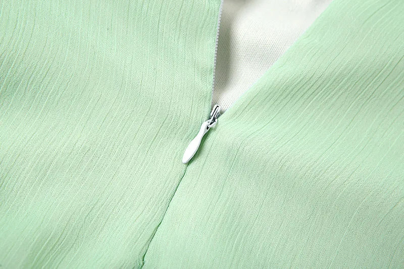 Mint Cut Out Ruffle Dress - Festigal