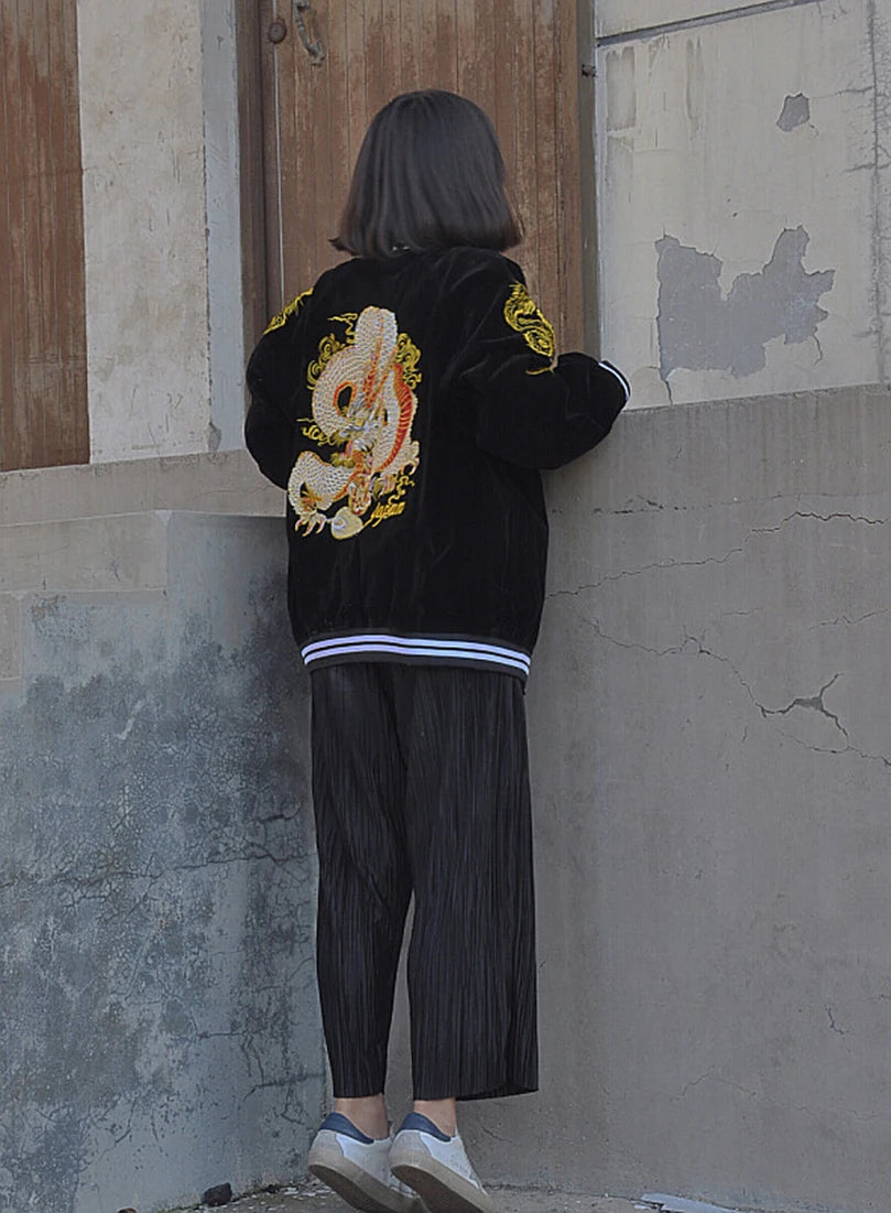 Men's Embroidered Japanese Dragon Jacket - Festigal